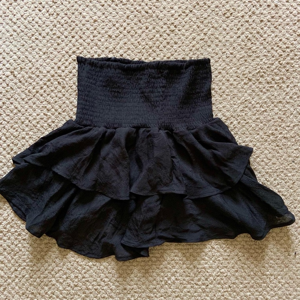 Smocked High Rise Mini Skirt